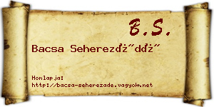 Bacsa Seherezádé névjegykártya